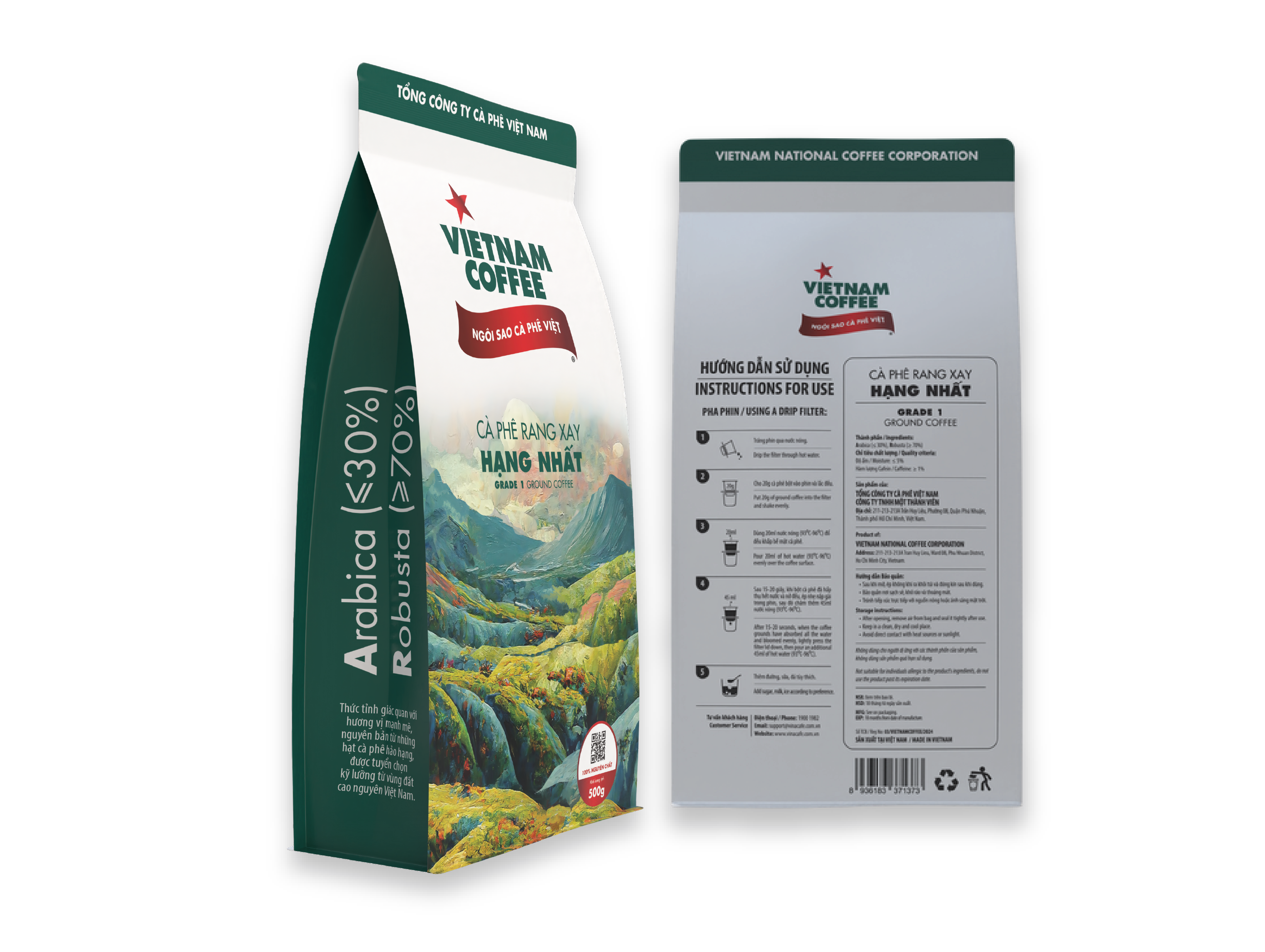 CÀ PHÊ RANG XAY HẠNG NHẤT (500g/túi)